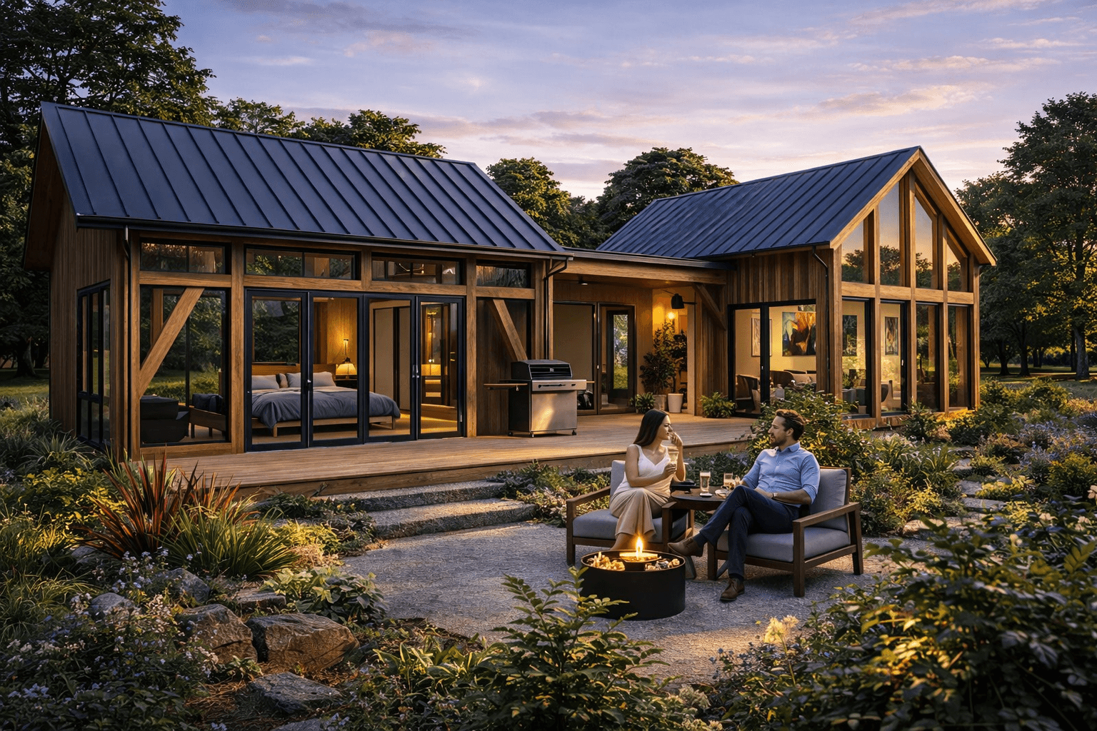 Small handcrafted timber barn home New Zealand mortise and tenon construction