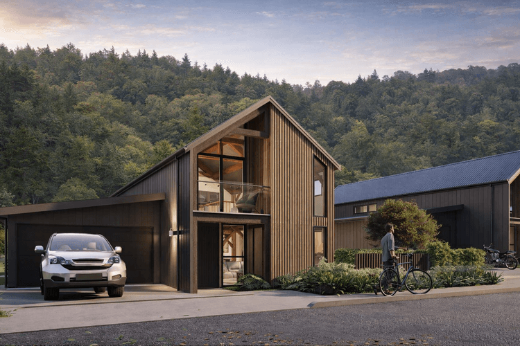 Premium townhouse design with open timber ceiling in NZ